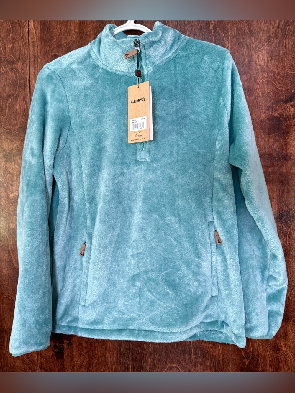 Gerry Seafoam Plush Fleece Pullover Jacket NWT Womens Medium Cozy Soft